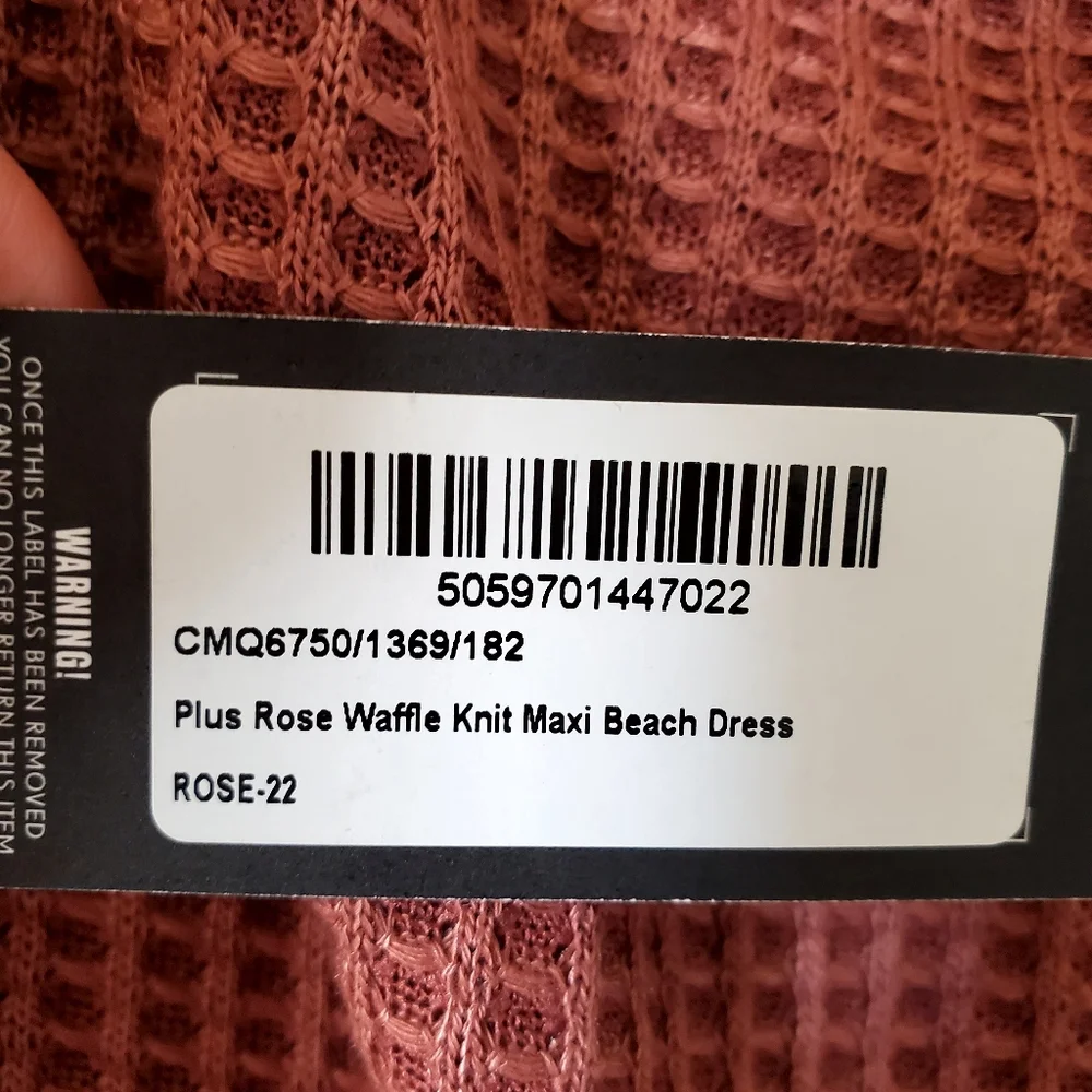 New Pretty Little Thing Plus Size Rose Waffle Knit Beach Maxi‎ Dress Size 18 NWT - Picture 7 of 9